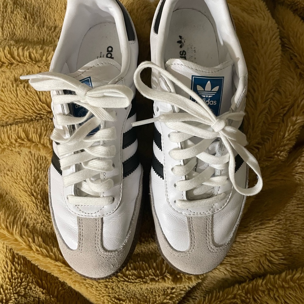 adidas White and Black Samba Athletic Shoes